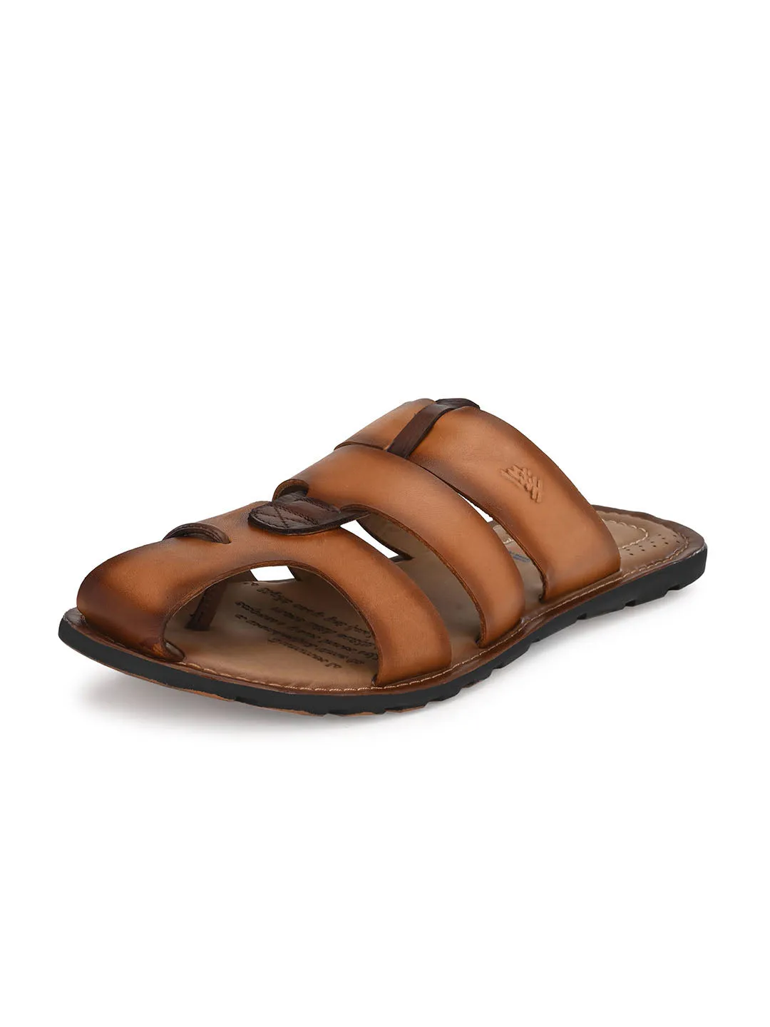 HITZ3411 Men's Tan Leather Daily Wear Open Slipper