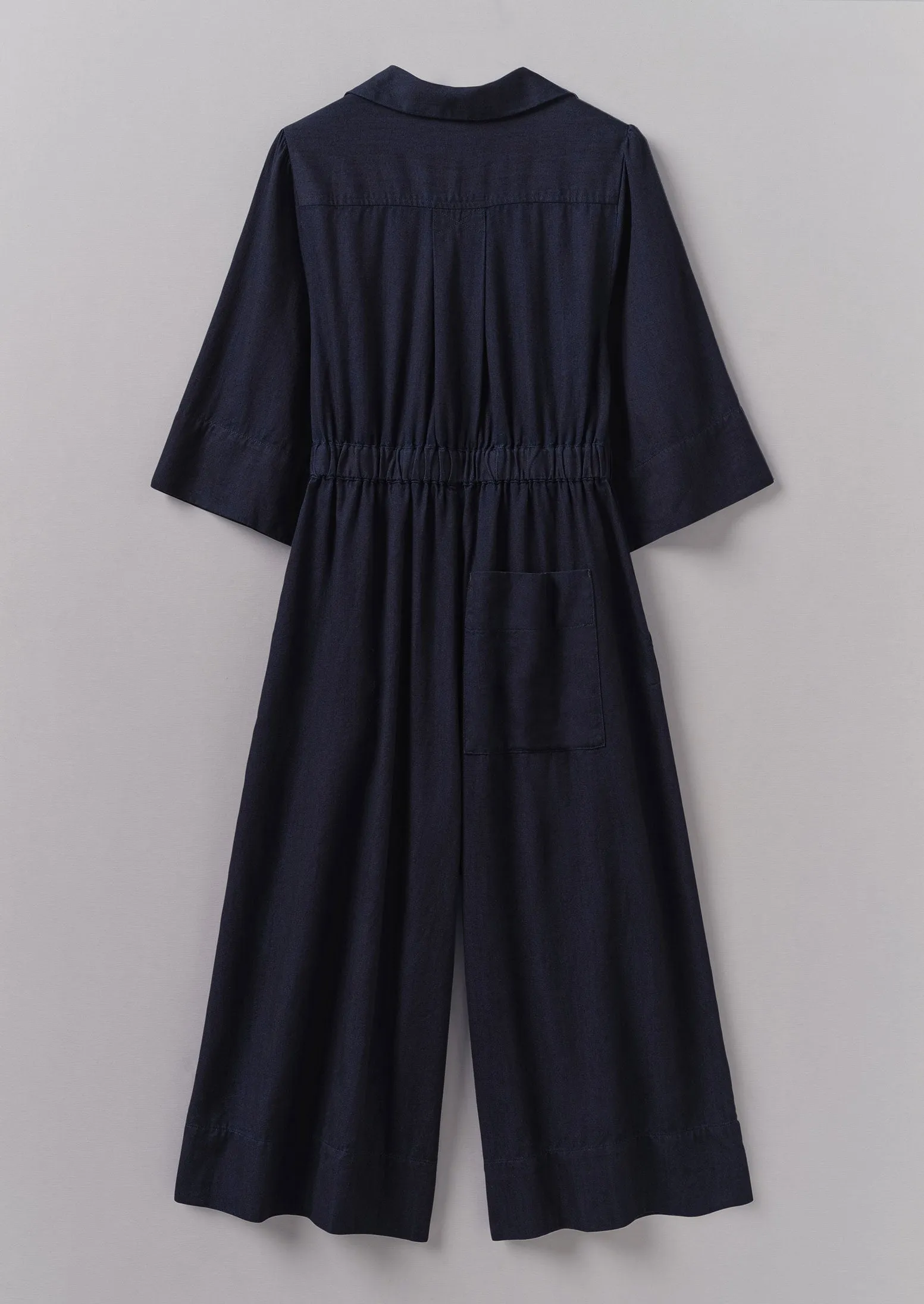 Indigo Twill Culotte Jumpsuit | Indigo