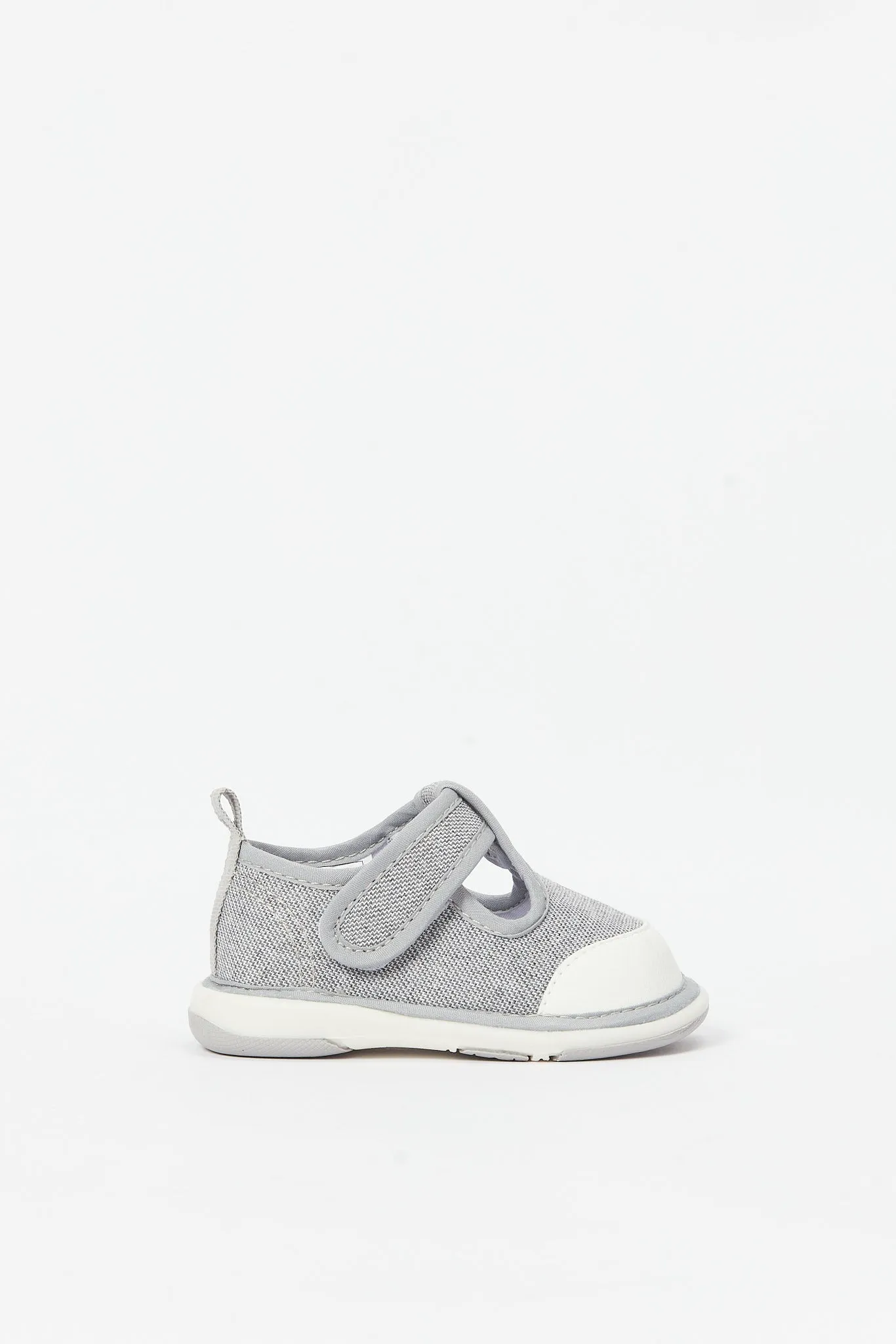 Infant Boys Grey Velcro Pump