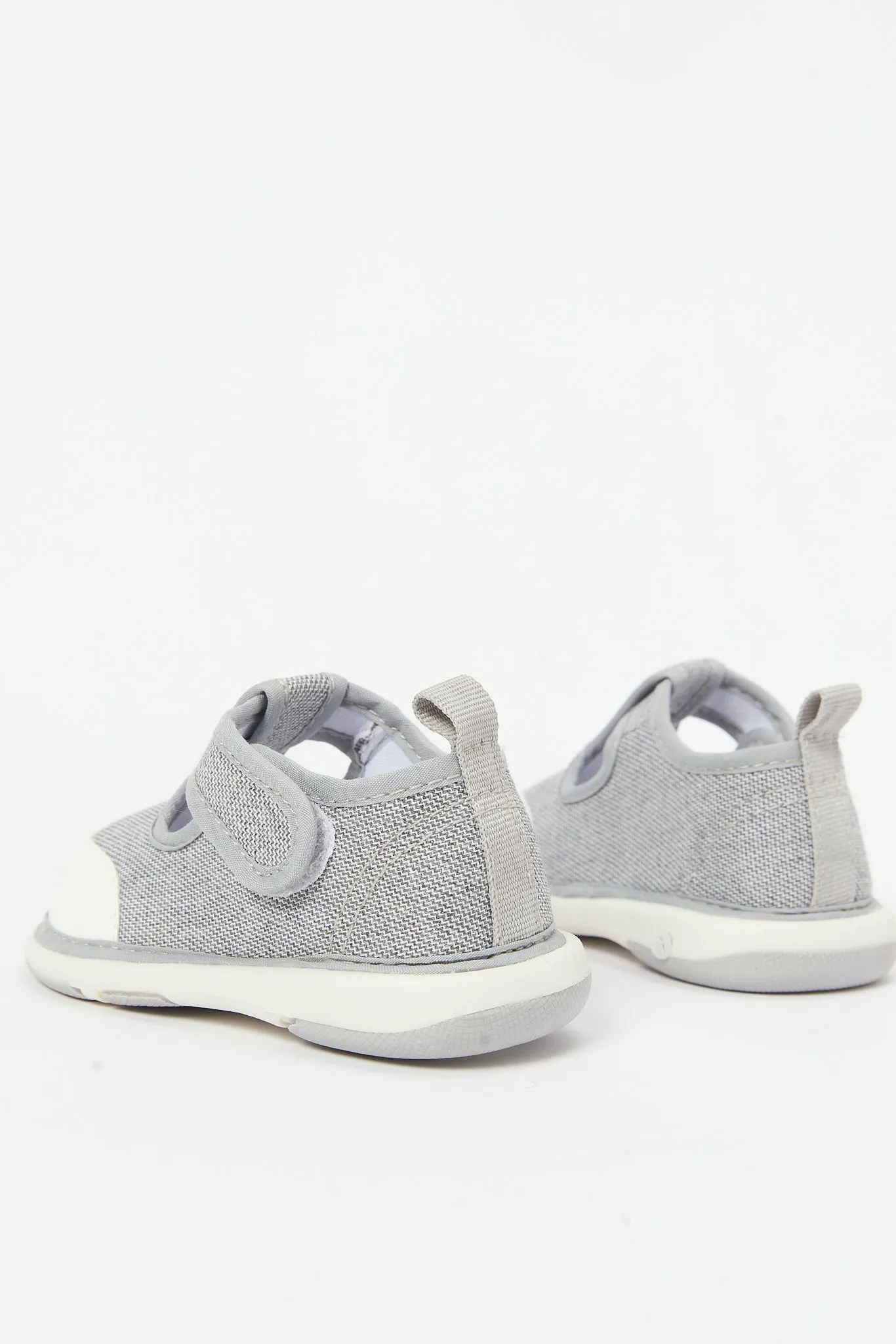 Infant Boys Grey Velcro Pump