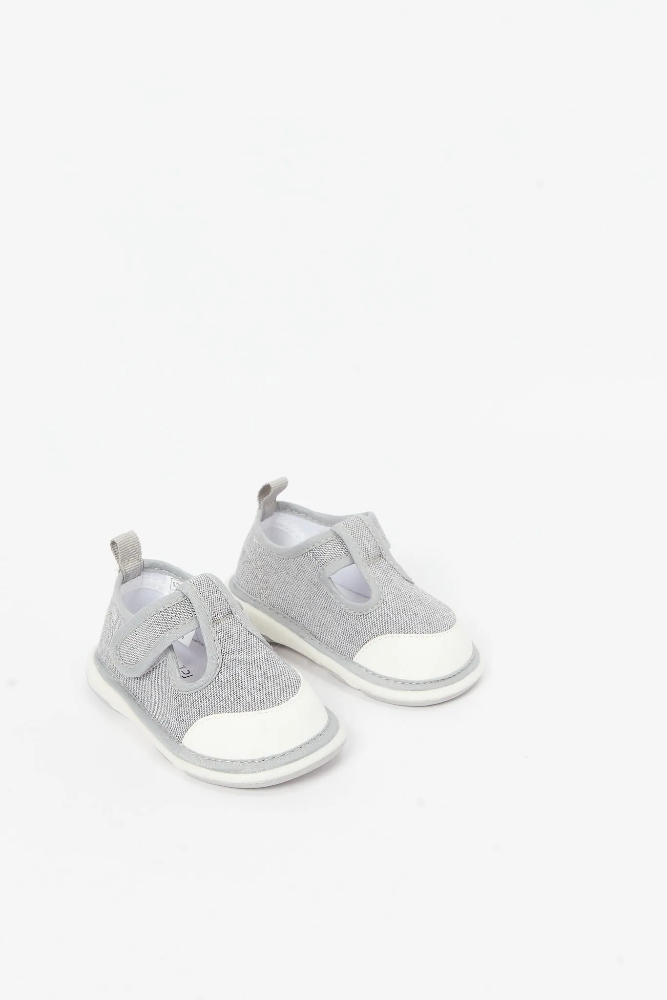 Infant Boys Grey Velcro Pump