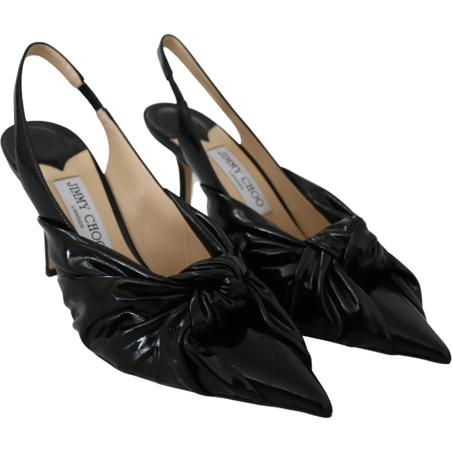 Jimmy Choo Elegant Black Leather Pointed Toe Pumps