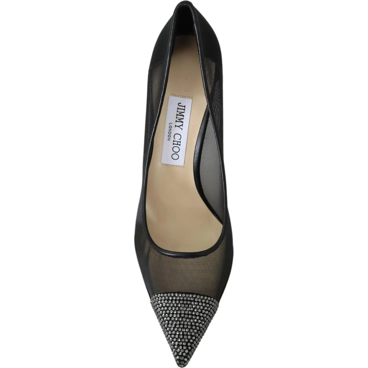 Jimmy Choo Elegant Black Mesh Crystal Pumps