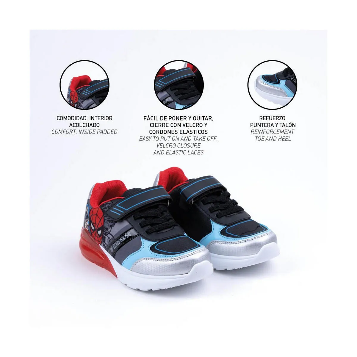 LED Trainers The Avengers Blue Red