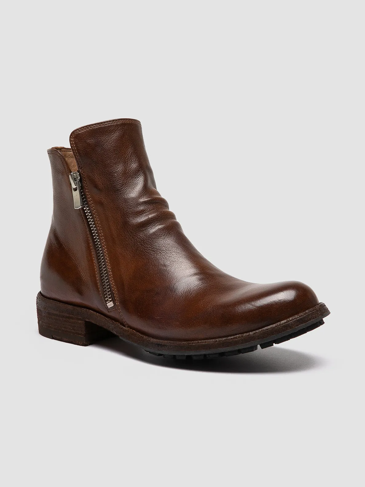 LEGRAND 200 - Brown Leather Zip Boots