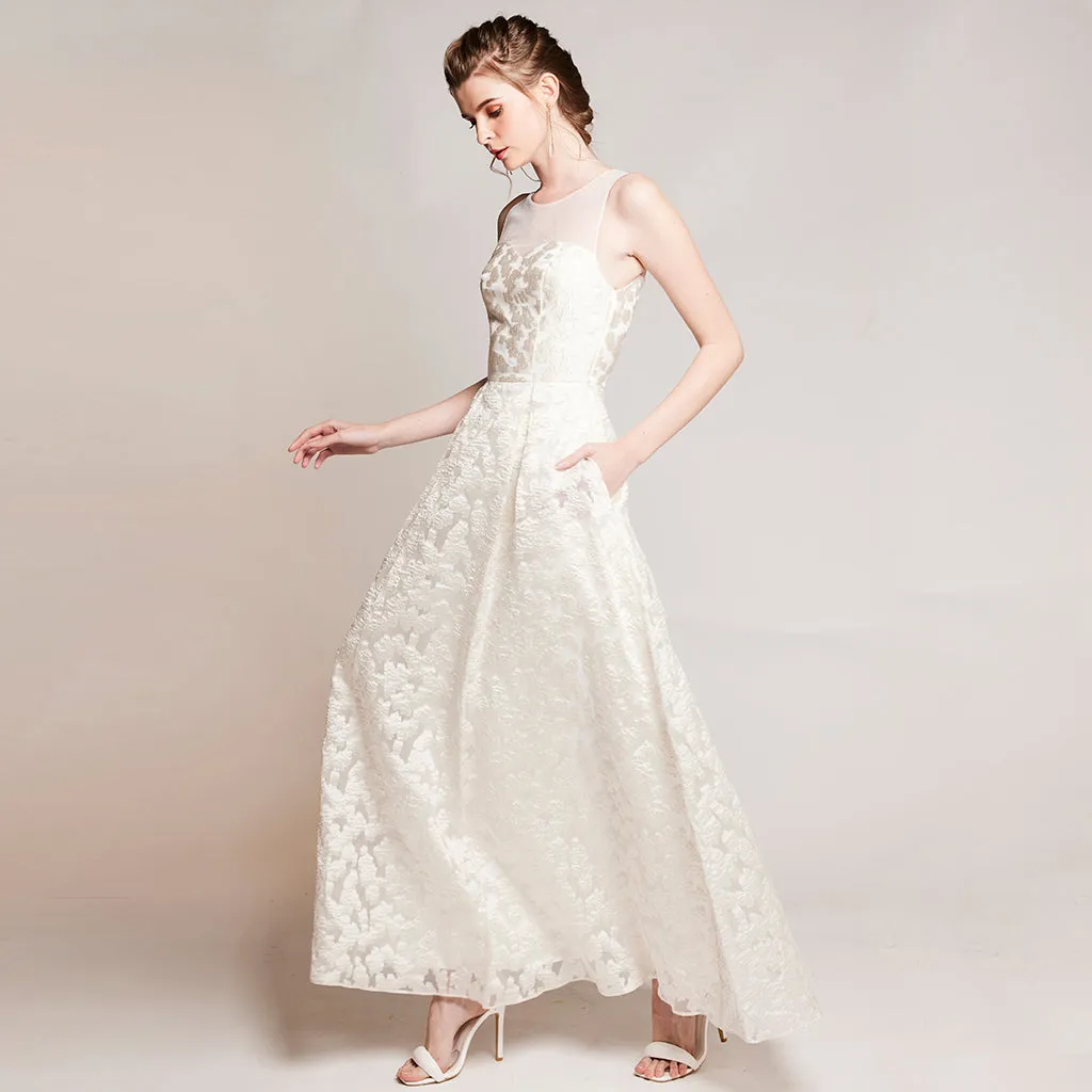 LITZY JACQUARD SLEEVELESS GOWN