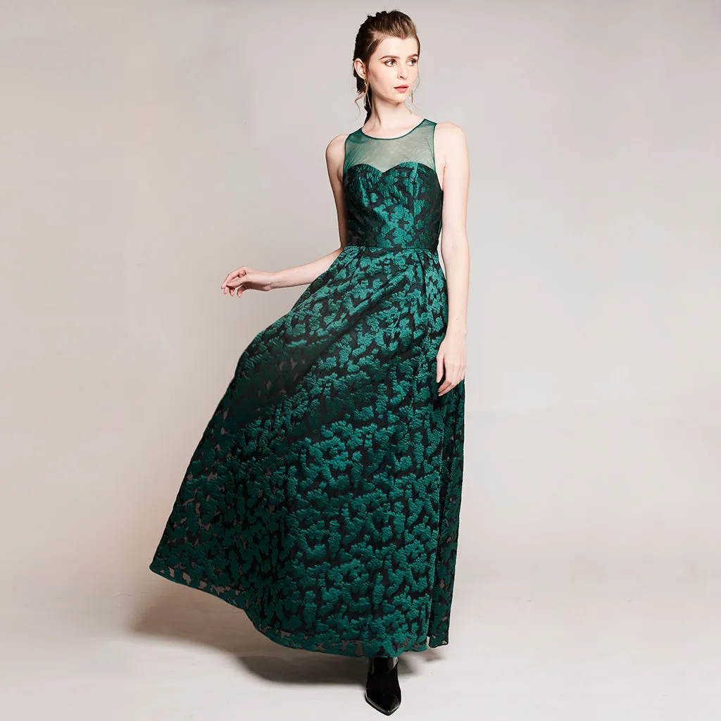 LITZY JACQUARD SLEEVELESS GOWN