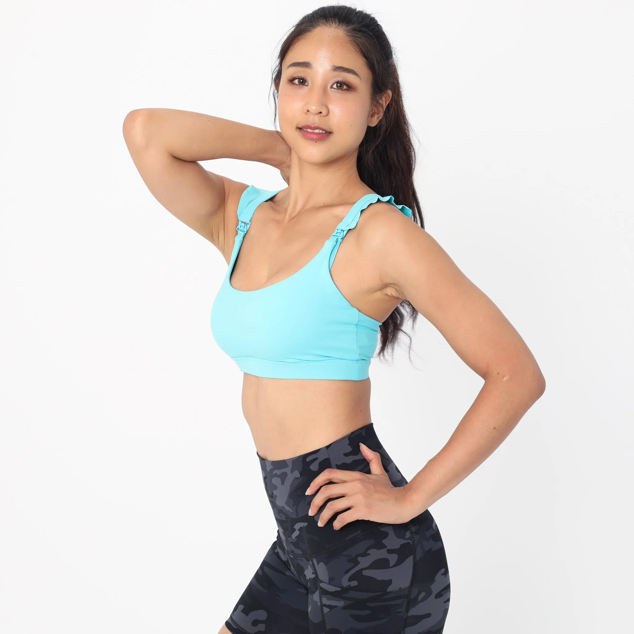 Madison - Medium Support Nursing Sport Bra (Aqua)