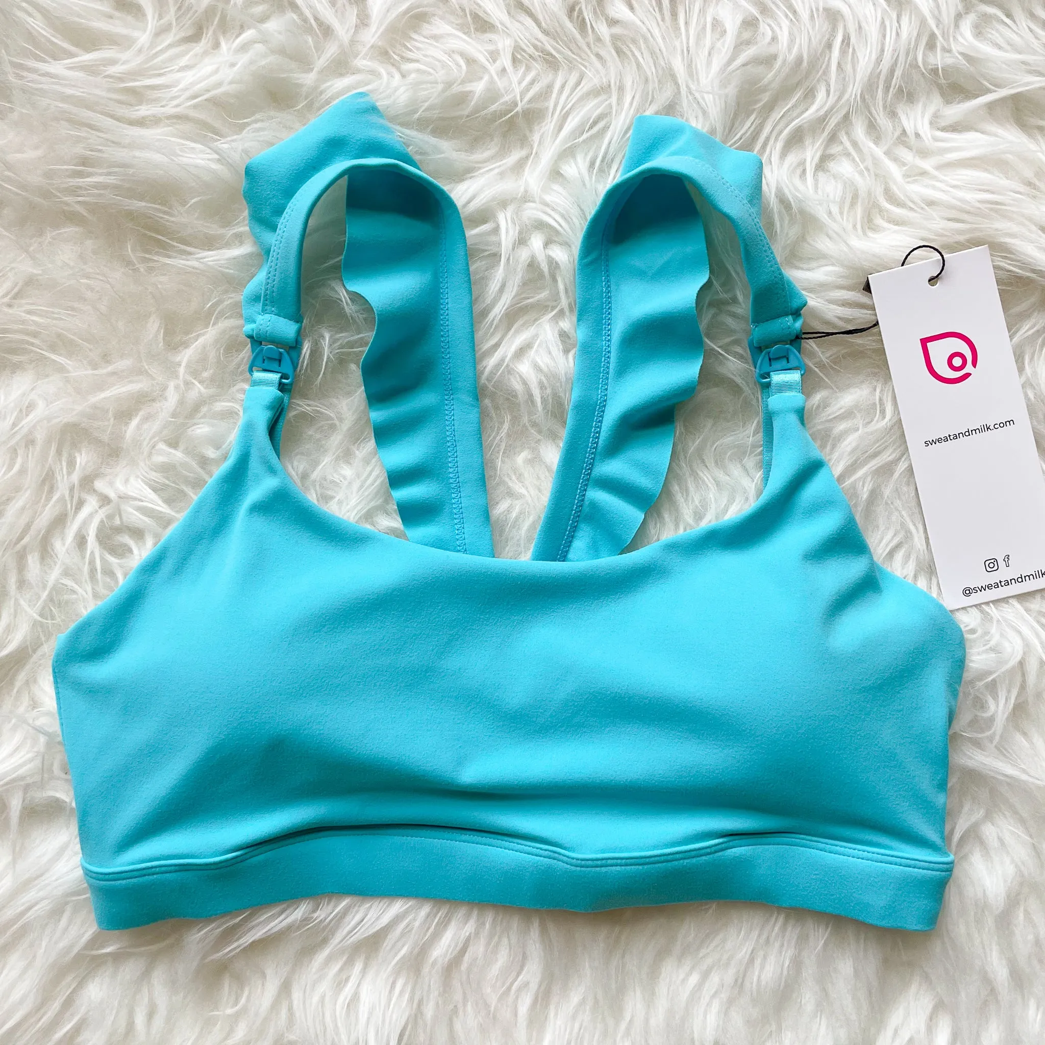 Madison - Medium Support Nursing Sport Bra (Aqua)