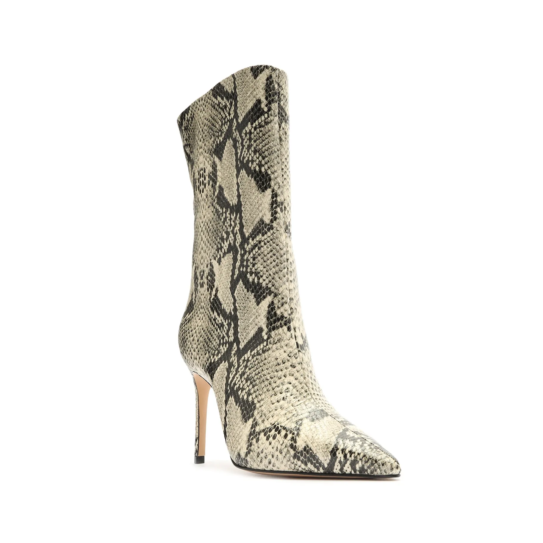 Mary Snake Embossed Leather Bootie