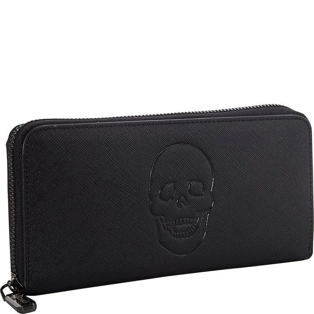 Mechaly Women's Skully Black Vegan Leather Skull Wallet