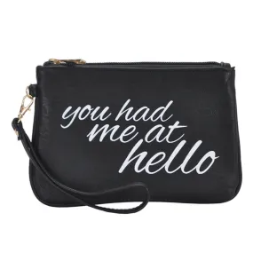 Mechaly Women's Slogan Hello Black Vegan Leather Wallet