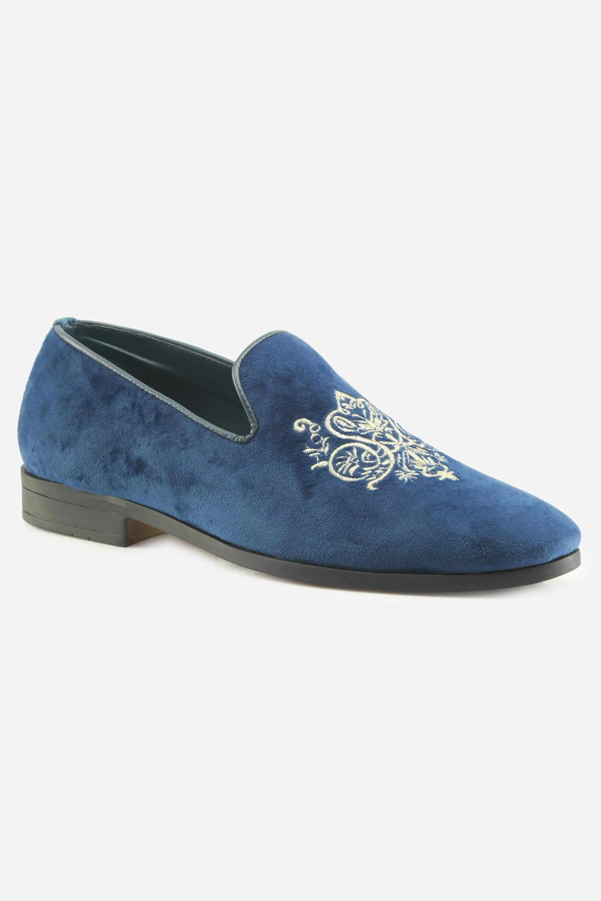 Men's Blue Embroidery Slip On Casual (IX1046)