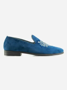 Men's Blue Embroidery Slip On Casual (IX1046)