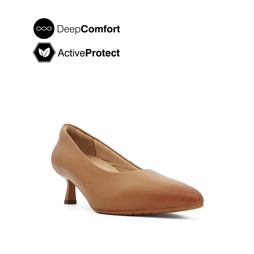 Miles Pump Women's Shoes - Camel Leather