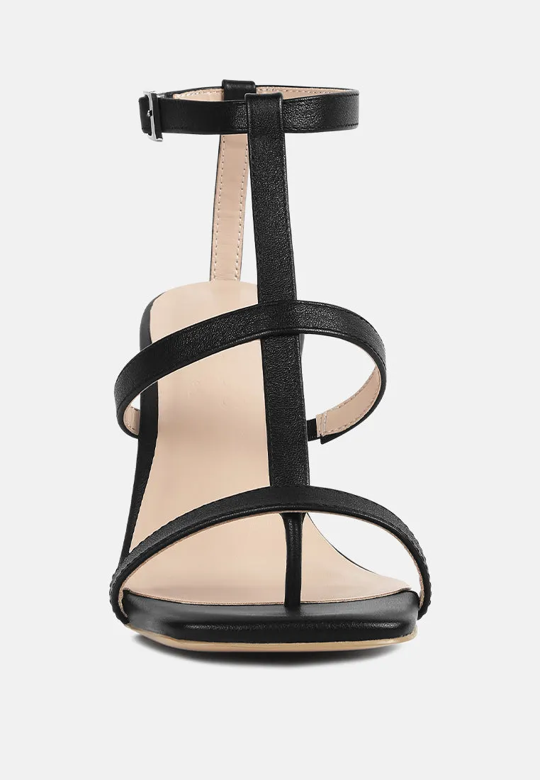 MIRABELLA Open Square Toe Block Heel Sandals in Black