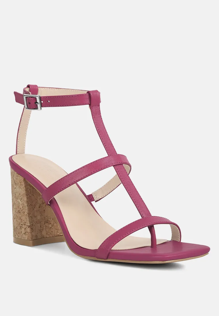 Mirabella Open Square Toe Block Heel Sandals