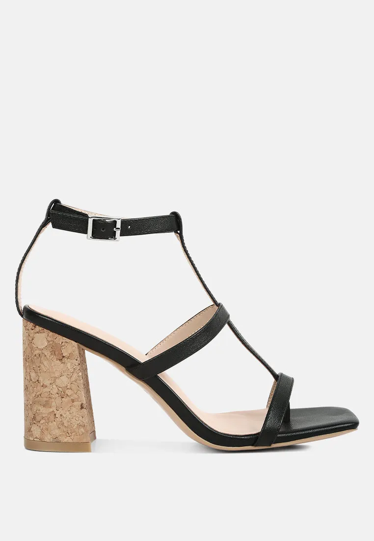 Mirabella Open Square Toe Block Heel Sandals