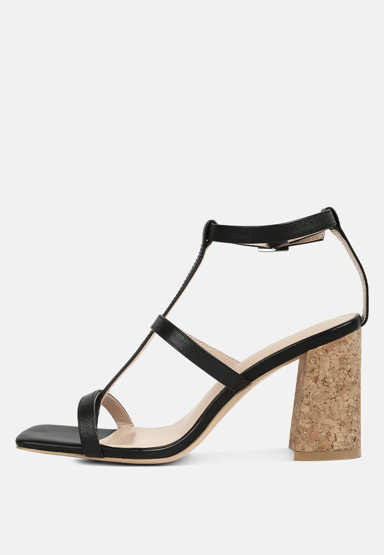 Mirabella Open Square Toe Block Heel Sandals