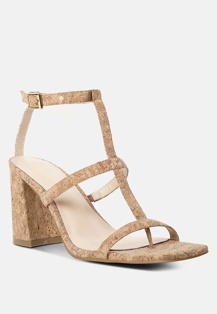 Mirabella Open Square Toe Block Heel Sandals