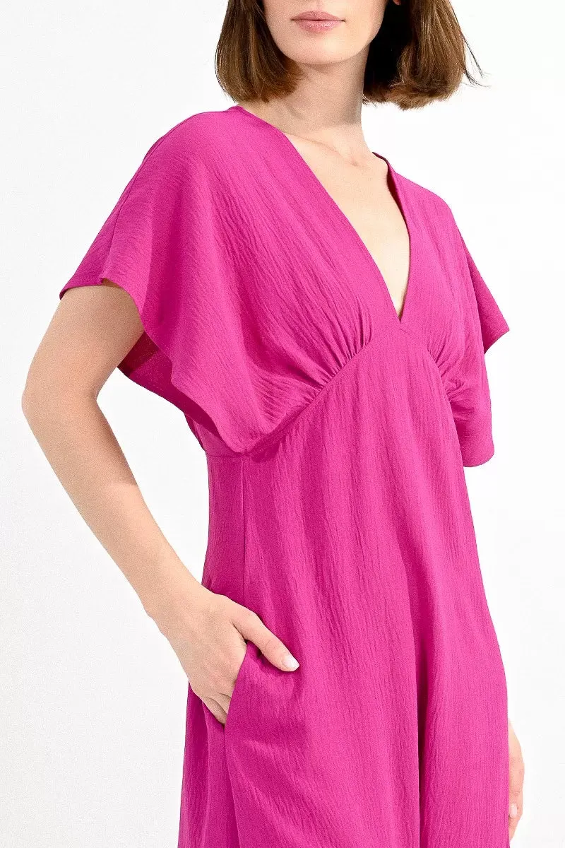 Molly Bracken Purple Betterfly Sleeve Dress