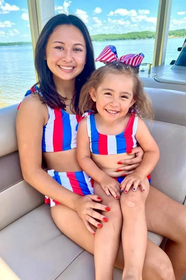 Mom & Me - Red White & Blue Striped Bikini