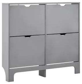 Narrow 4 Drawer Shoe Cabinet Grey