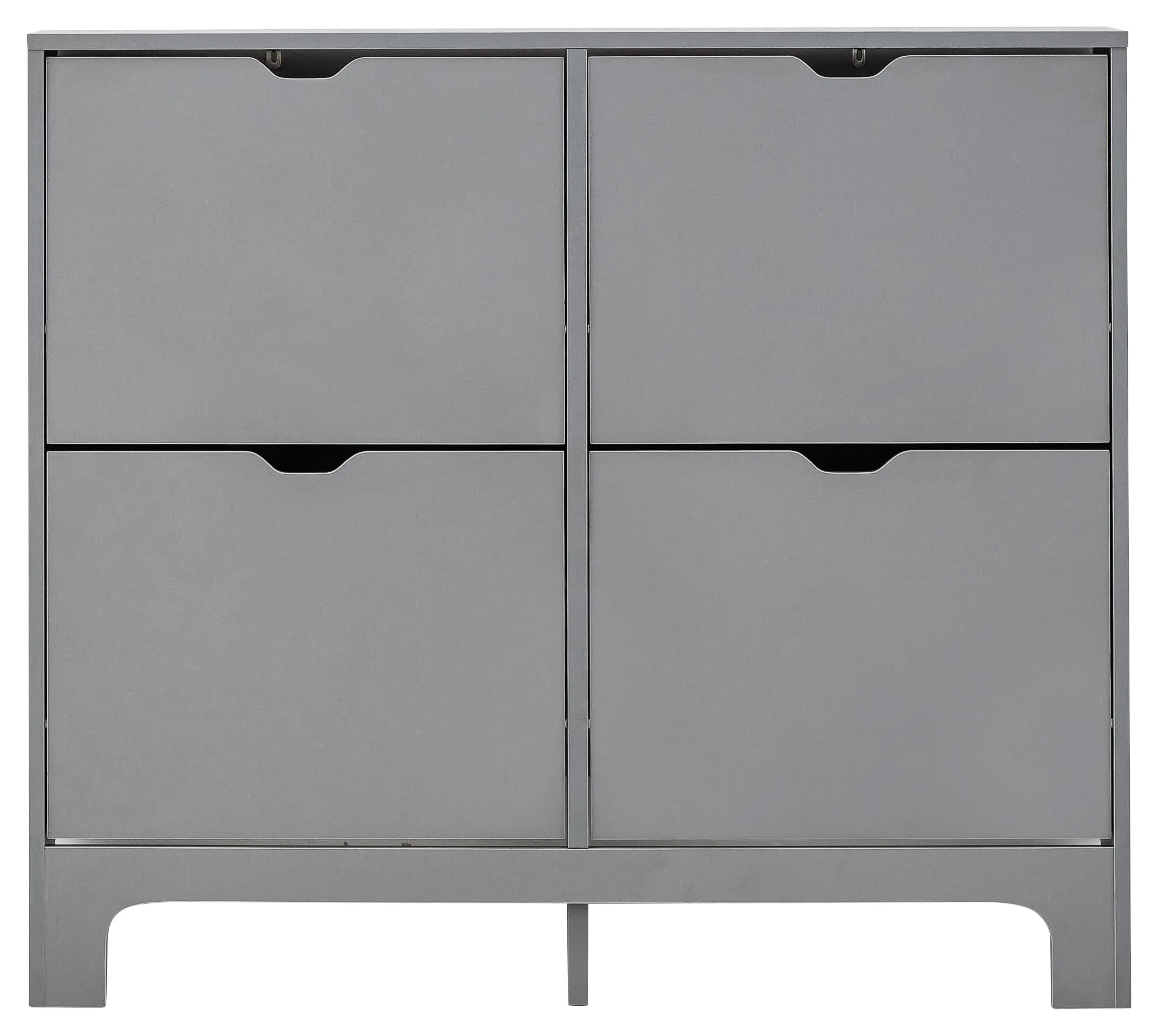 Narrow 4 Drawer Shoe Cabinet Grey