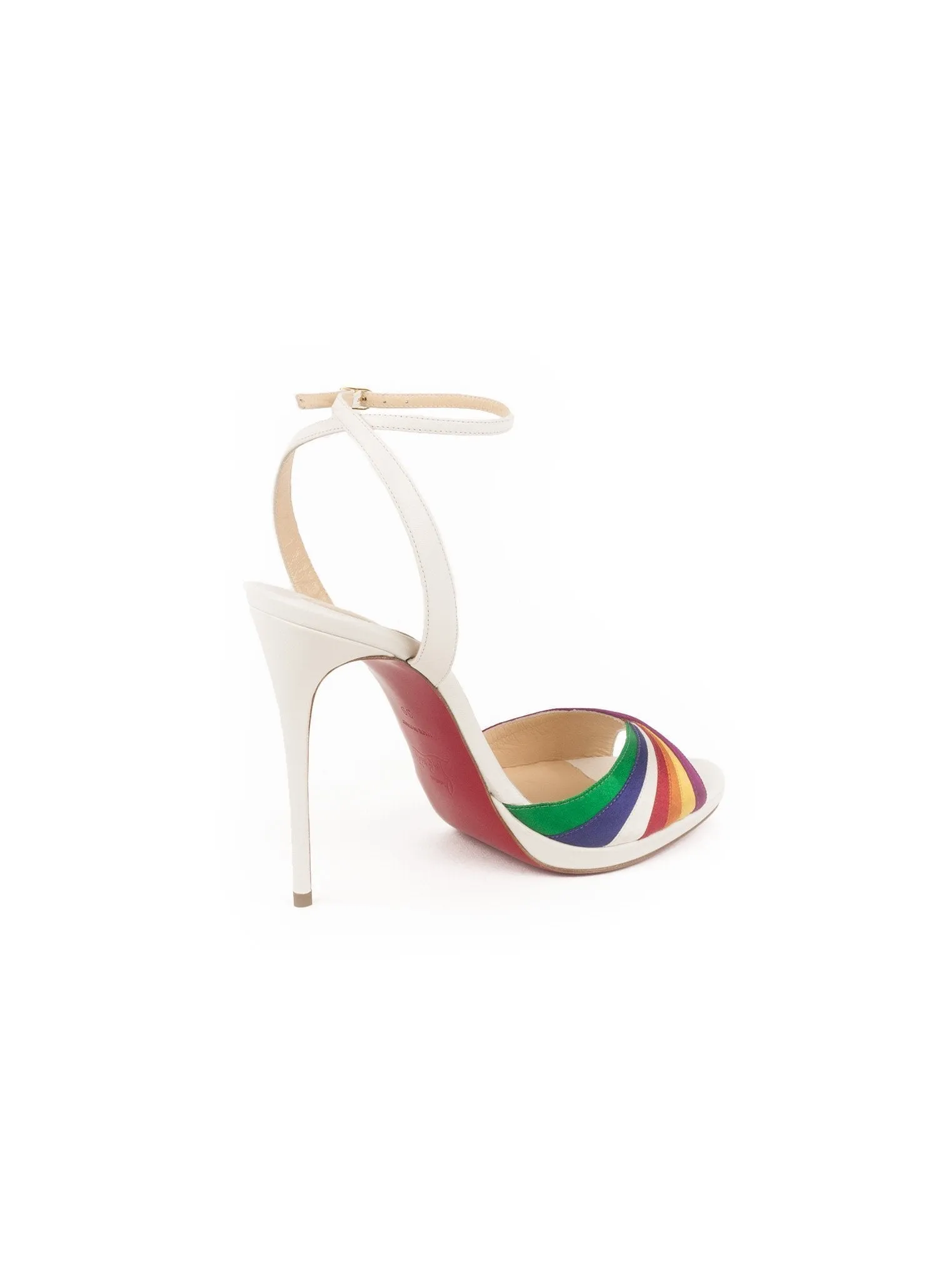 Naseeba Leather Rainbow Sandals - White / Multi