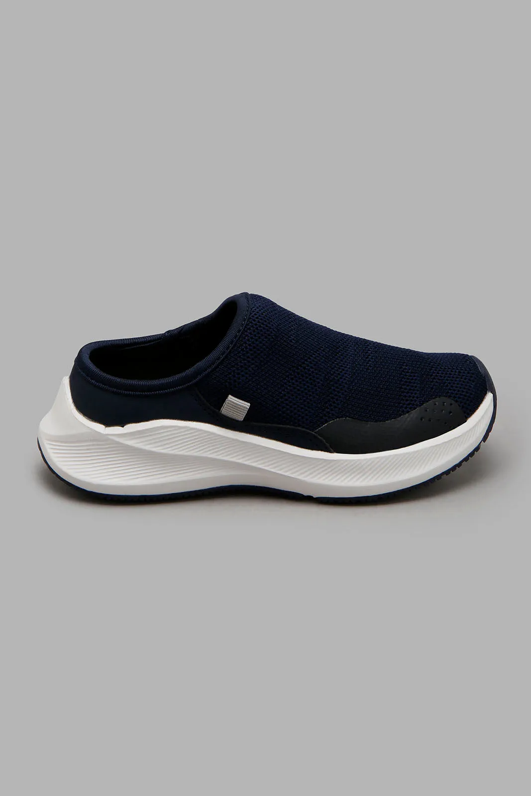 Navy Knitted Slip On Sneaker