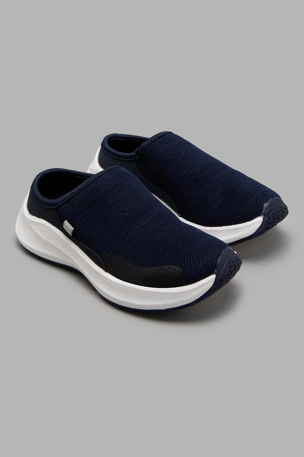 Navy Knitted Slip On Sneaker