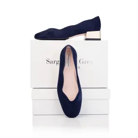 Olivia Wide Fit Pumps – Navy Suede