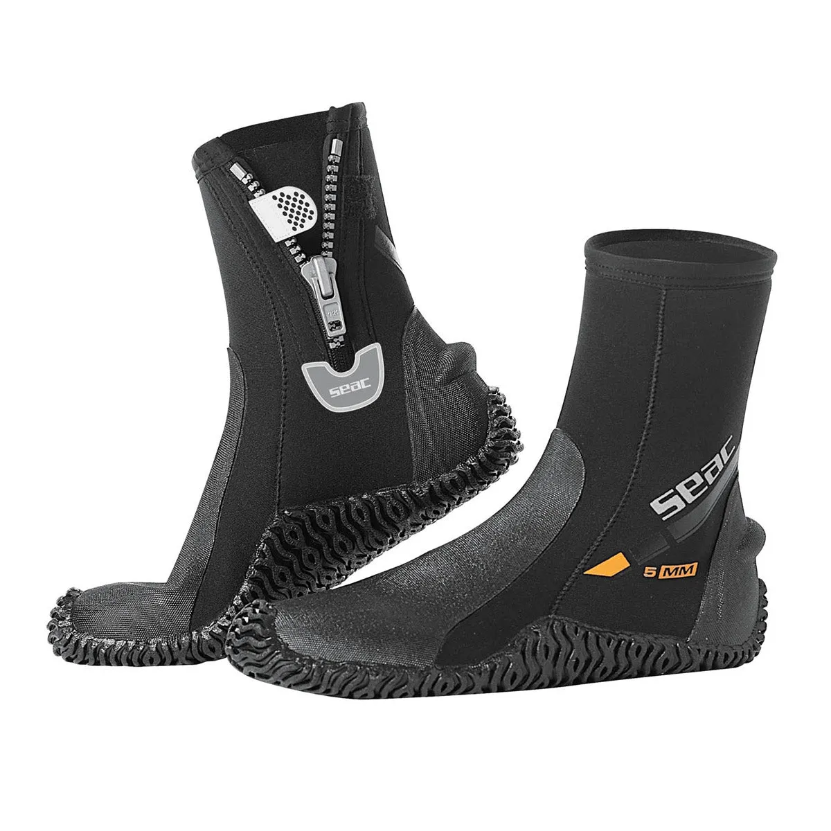 Open Box Seac 5mm Neoprene Basic HD Scuba Boots with Side Zipper, Size: Small