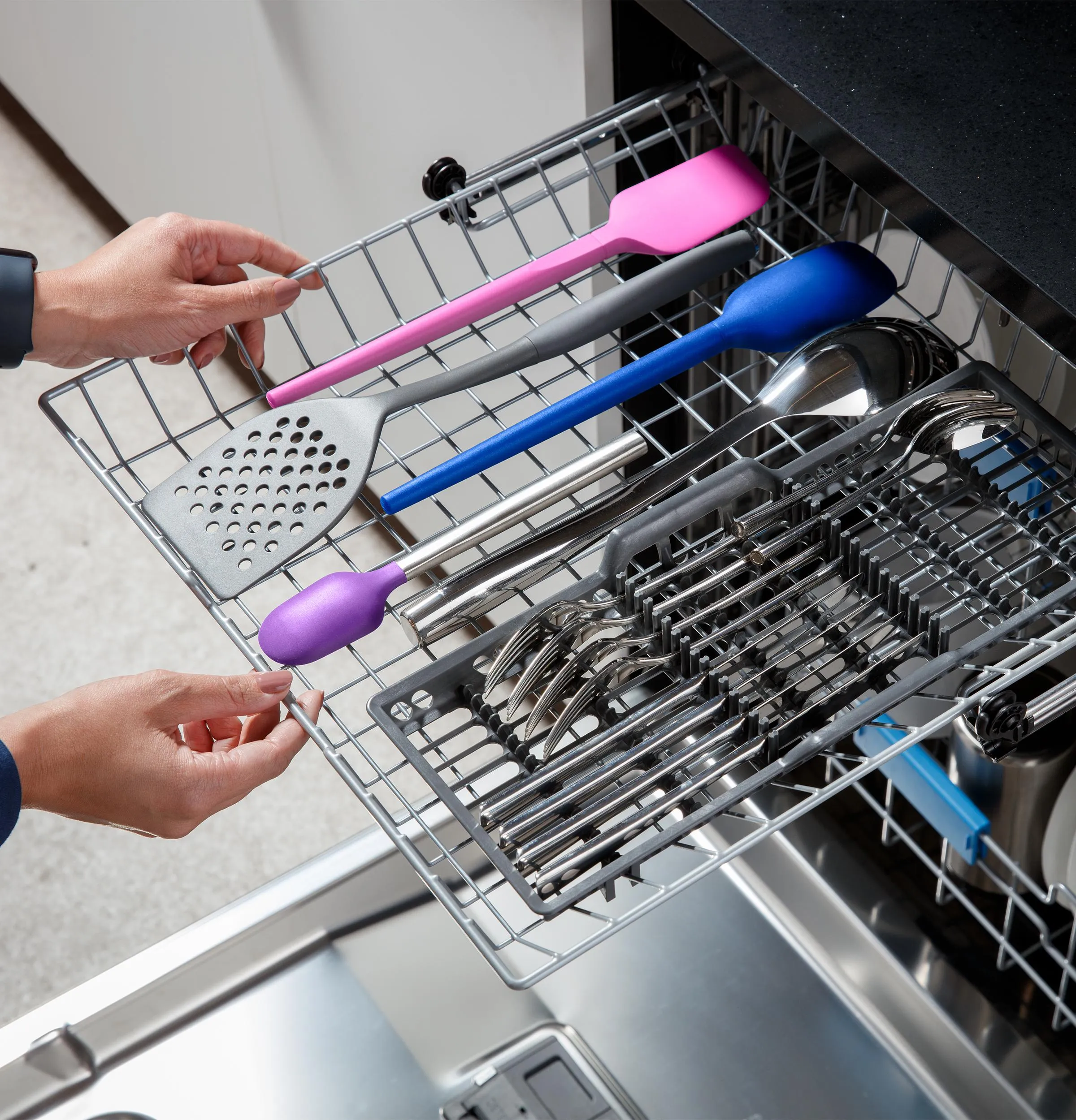 PDP715SYVFS GE Profile™ ENERGY STAR® Fingerprint Resistant Top Control Stainless Interior Dishwasher with Microban™ Antimicrobial Technology with Sanitize Cycle