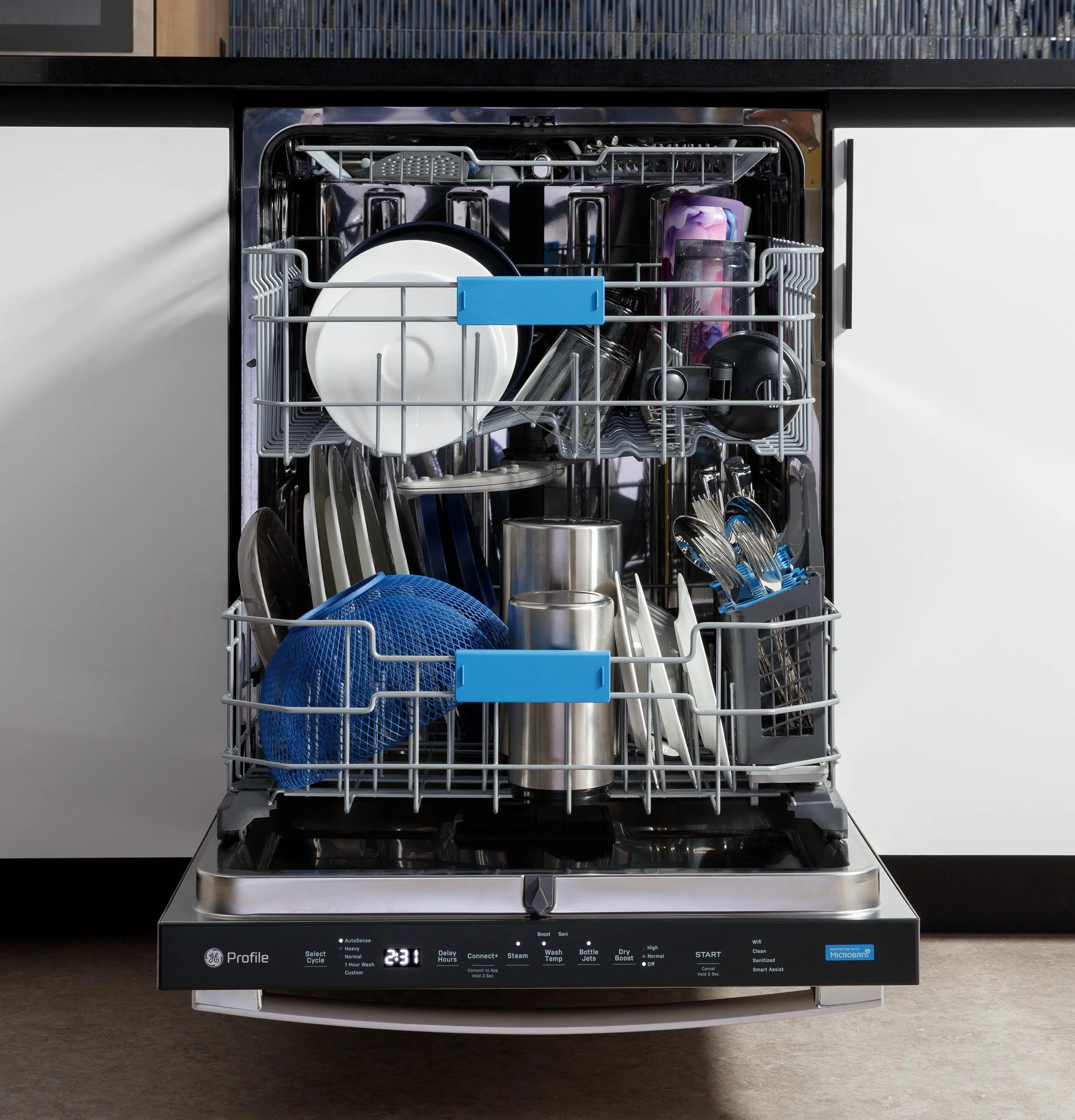 PDT715SYVFS GE Profile™ ENERGY STAR® Fingerprint Resistant Top Control Stainless Interior Dishwasher with Microban™ Antimicrobial Technology with Sanitize Cycle