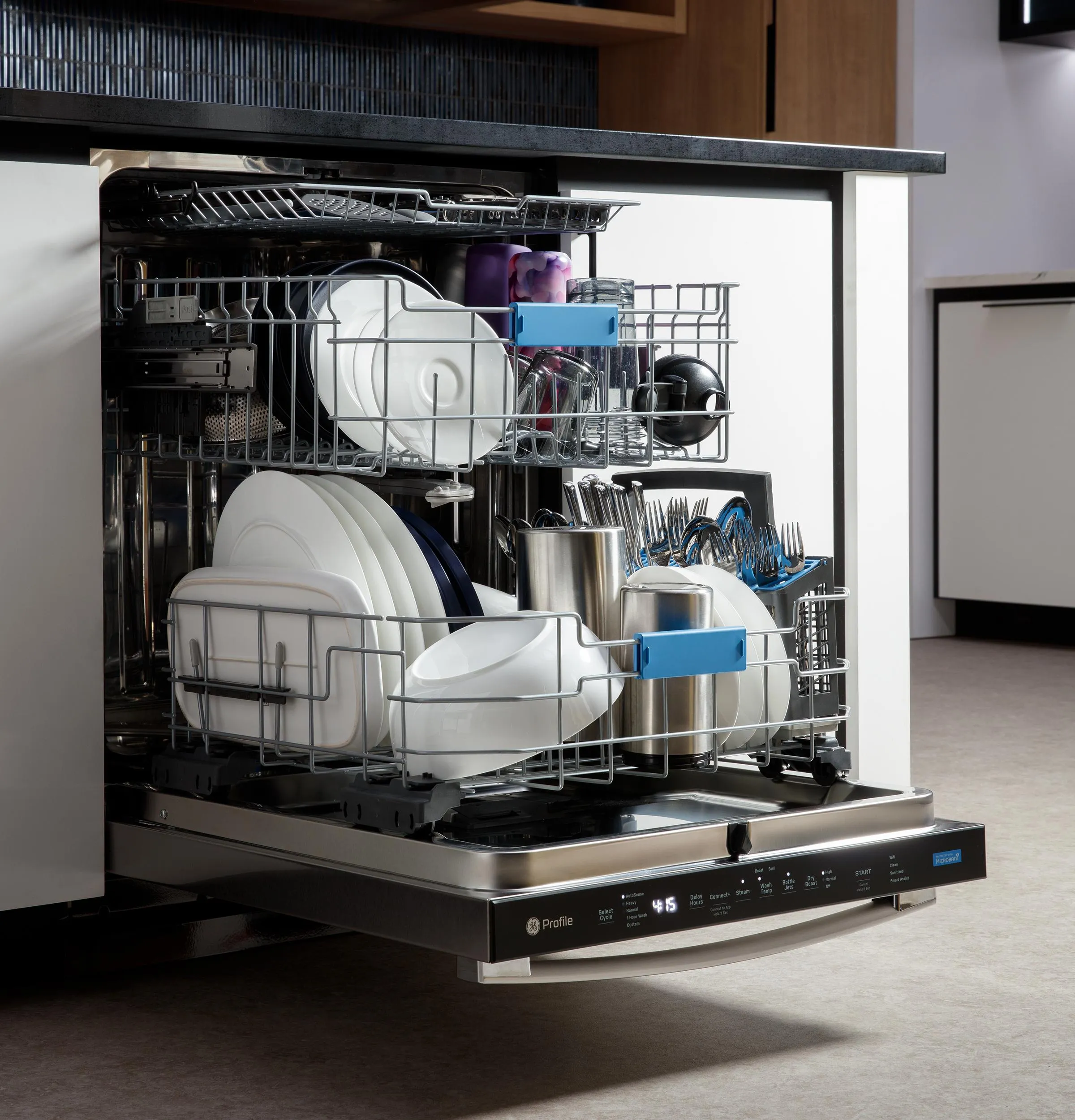 PDT715SYVFS GE Profile™ ENERGY STAR® Fingerprint Resistant Top Control Stainless Interior Dishwasher with Microban™ Antimicrobial Technology with Sanitize Cycle