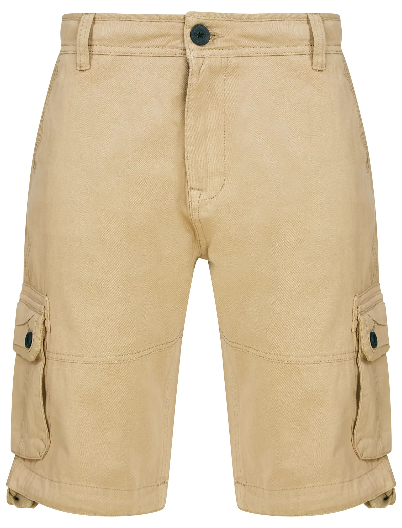 Pentire Cotton Twill Cargo Shorts in Stone - Tokyo Laundry