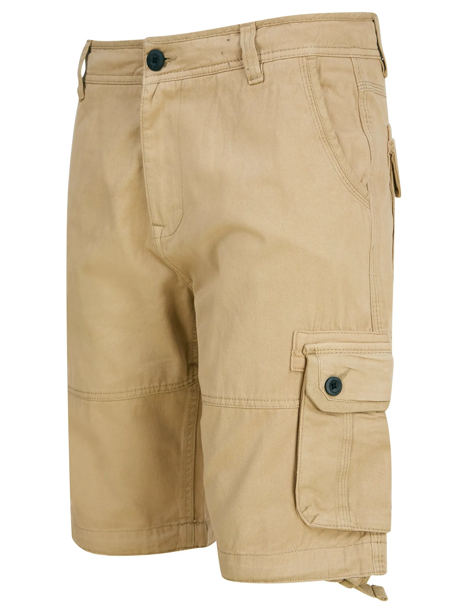 Pentire Cotton Twill Cargo Shorts in Stone - Tokyo Laundry