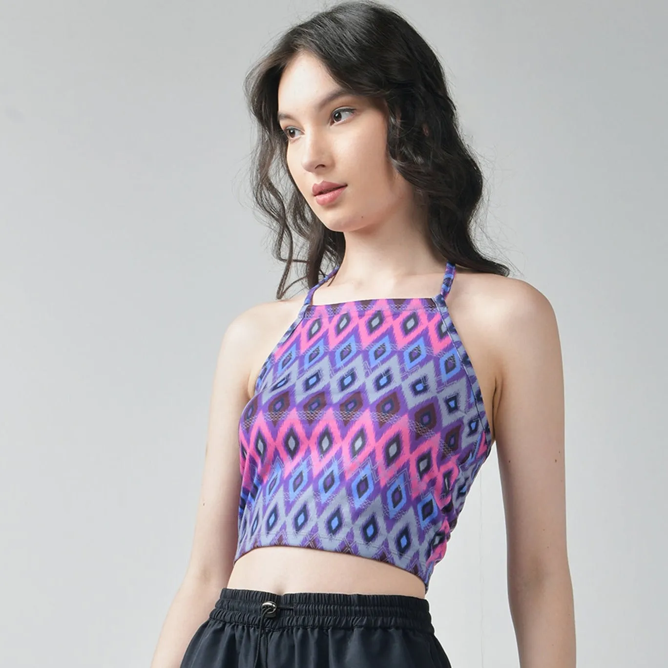 Pink Halter Top - Aztec print