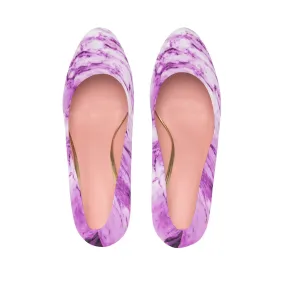 Pink Purple Marble Print Women's Platform Heels Stiletto Pumps Shoes (US Size: 5-11)