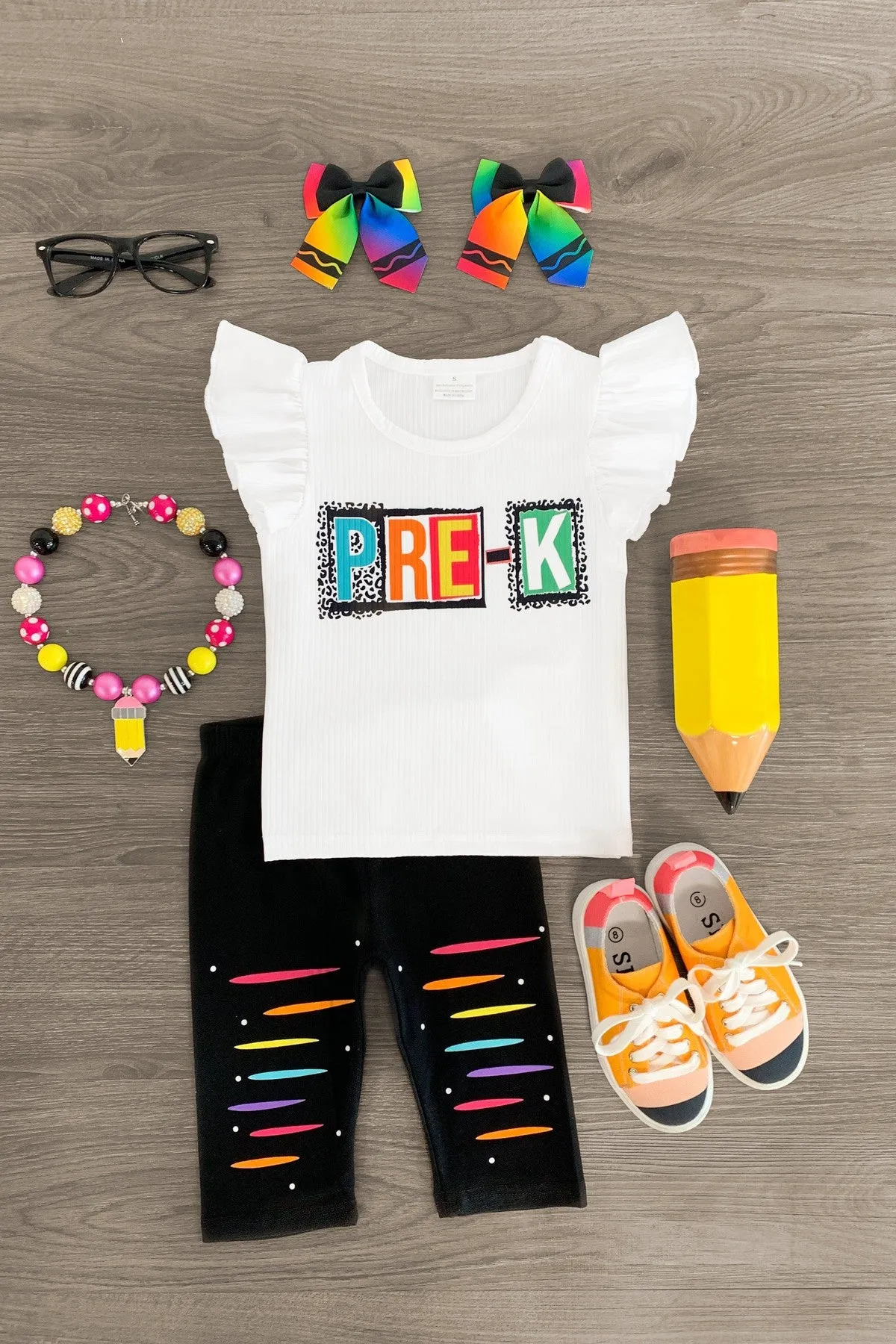 "Pre-K - 6th Grade" Capri Legging Set