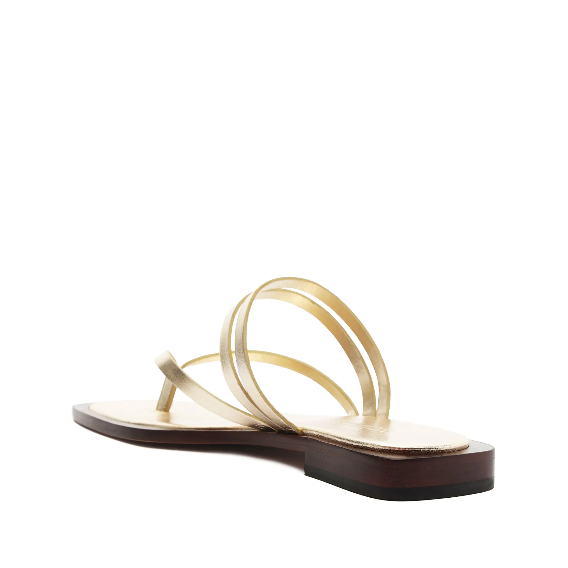 Rania Metallic Leather Flat Sandal