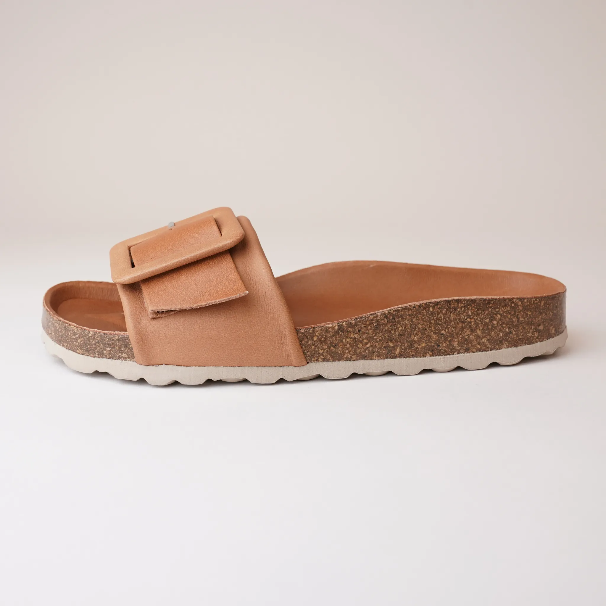 Reiko Ginger Leather Slides