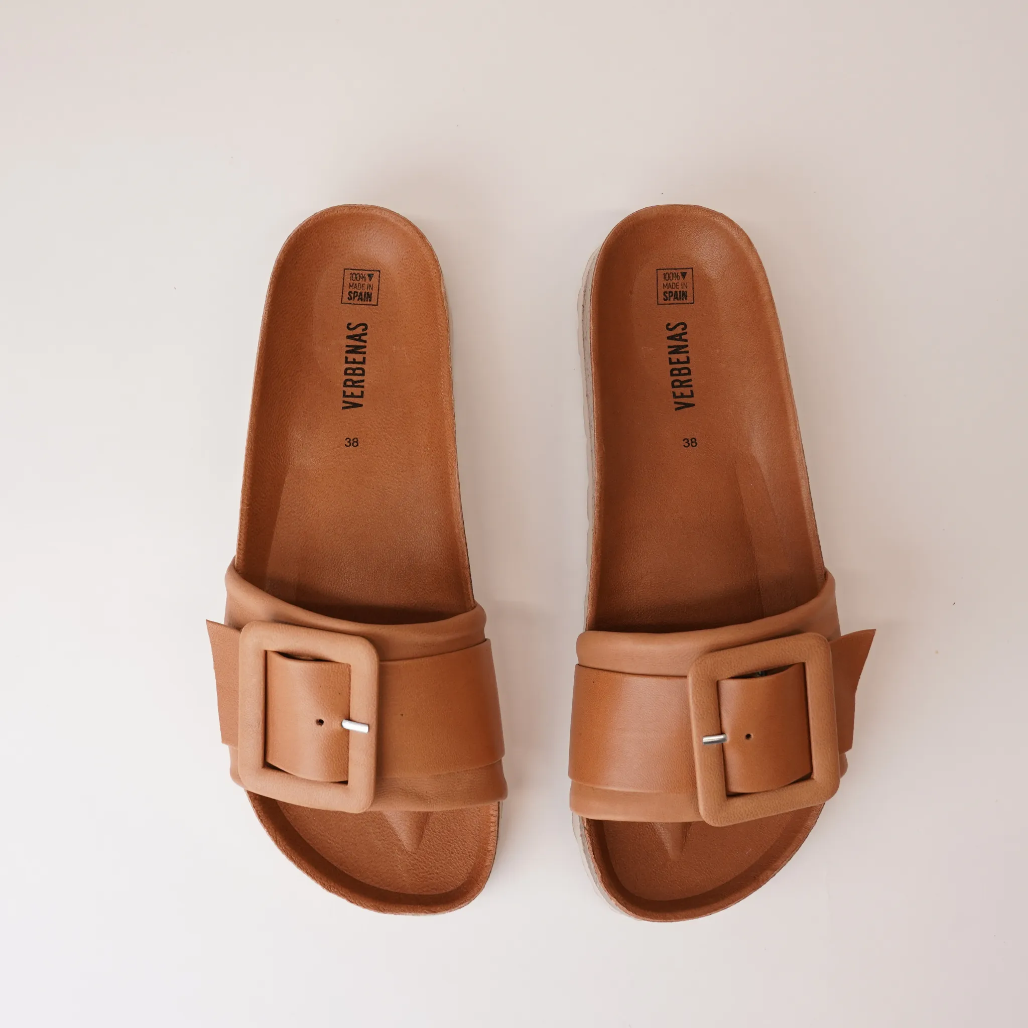 Reiko Ginger Leather Slides