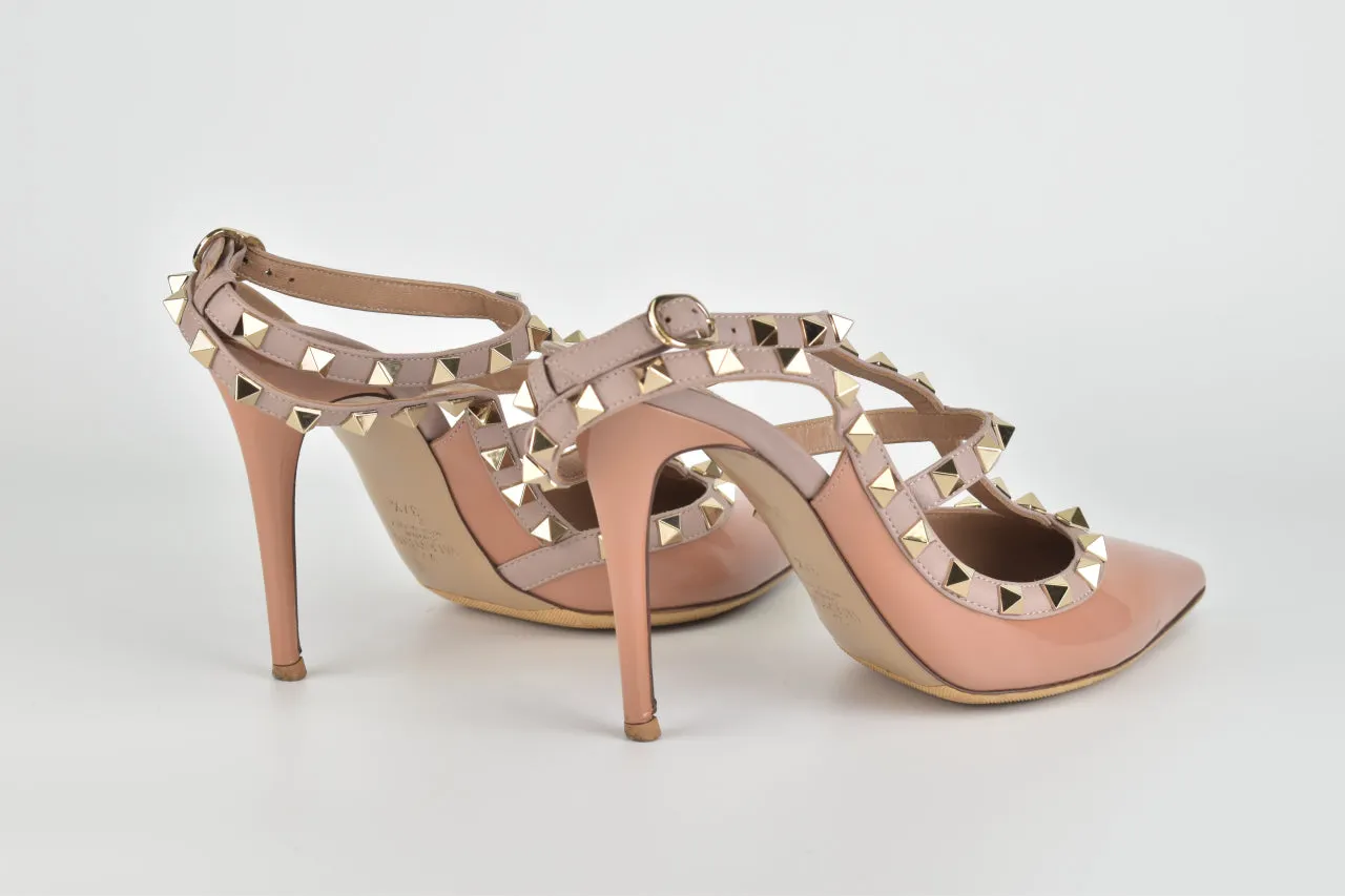 Rockstud Nude Patent Pumps