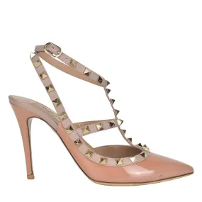 Rockstud Nude Patent Pumps