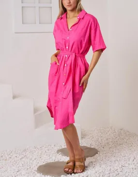 Rove Midi Shirt Dress - Pink