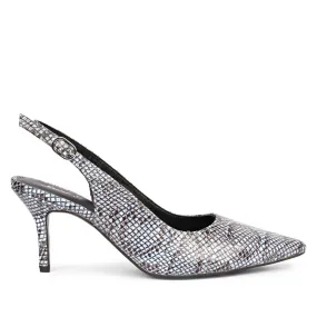 Saint Callie Blue Snake Print Leather Pumps