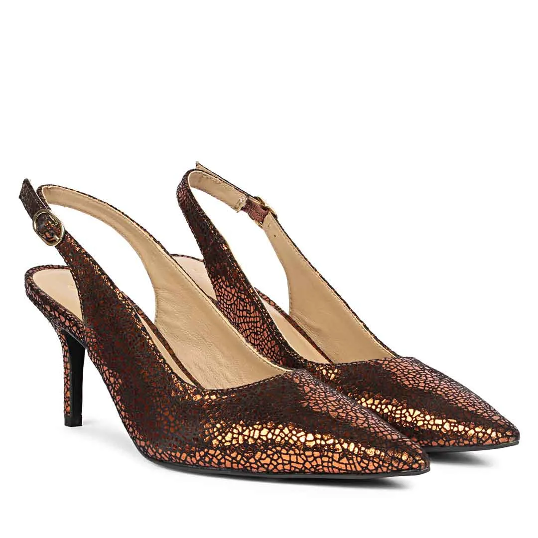 Saint Callie Metallic Bronze Leather Pumps