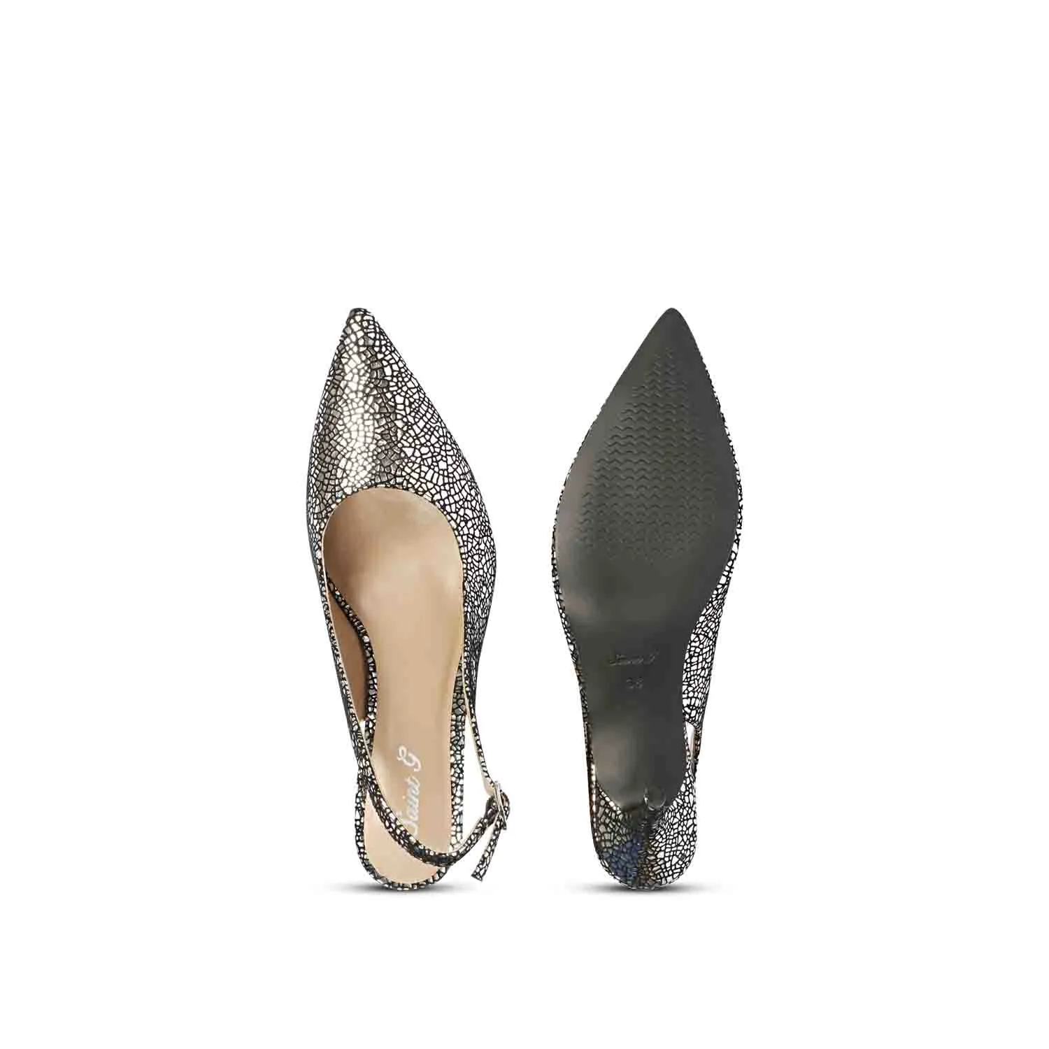 Saint Mallory Silver Metallic Leather Pumps